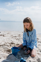 BYRON - Kids Fishing Shirt | Girls Blue & Yellow Stripe with Embroidered Anchor
