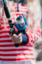 BRONTE - Kids Fishing Shirt | Girls Pink & Red Stripe Shirt with Embroidered Anchor