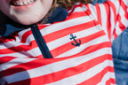 BURLEIGH - Kids Fishing Shirt | Red & White Stripe Shirt with embroidered Anchor