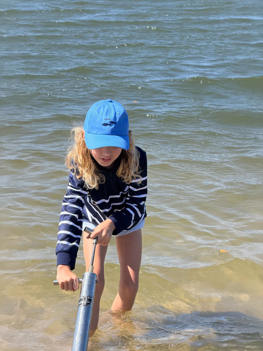 SORRENTO - Kids Fishing Shirt | Navy & White Stripe with Embroidered Boat
