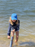SORRENTO - Kids Fishing Shirt | Navy & White Stripe with Embroidered Boat