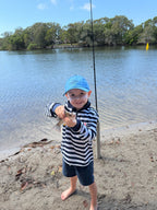 LITTLE CAPTAIN’S CAP - Sea Blue Embroidered Fish Hat