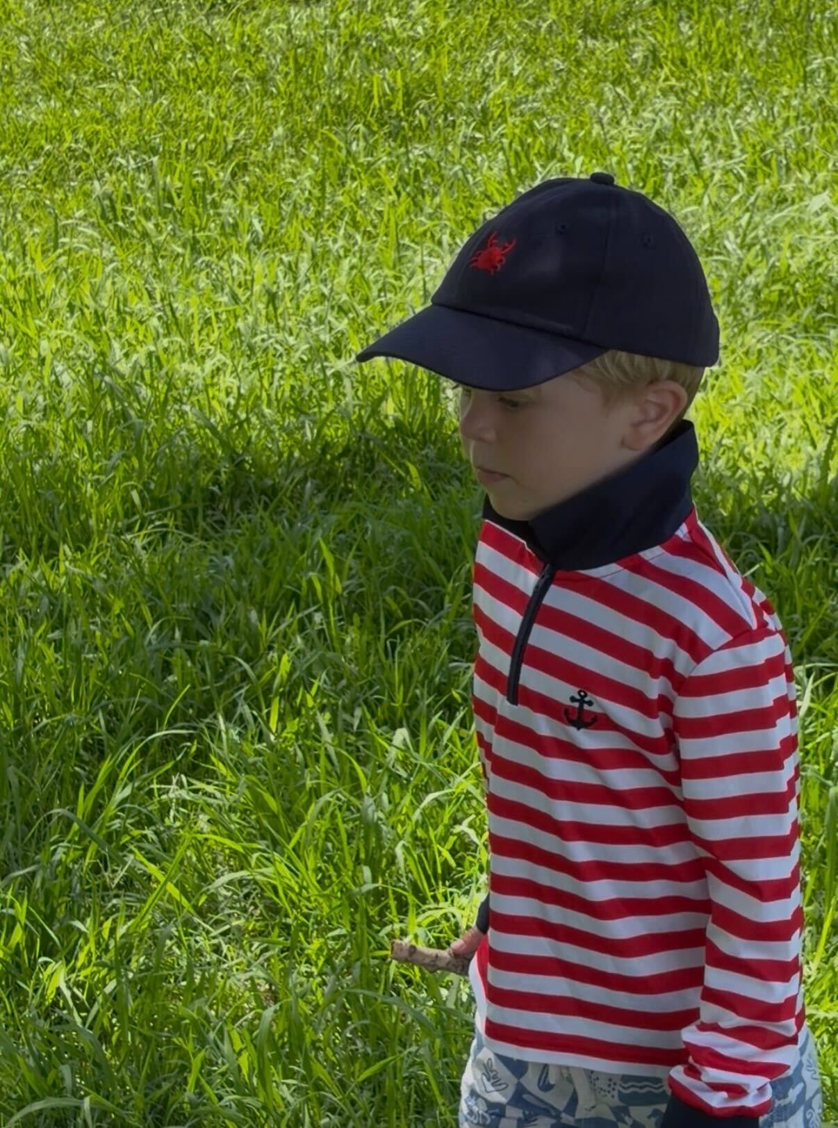 LITTLE CAPTAIN’S CAP - Navy Embroidered Crab Hat